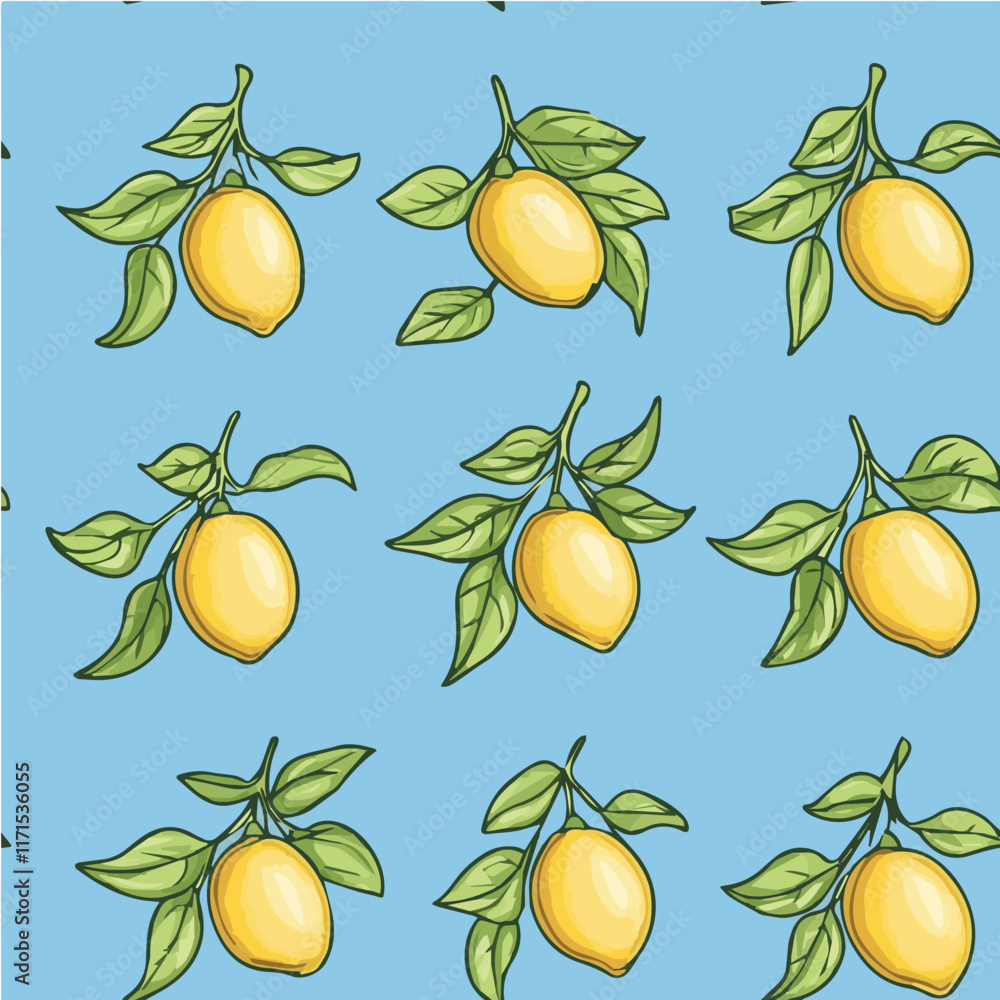 Obraz premium Illustration of Lemonade Seamless Pattern