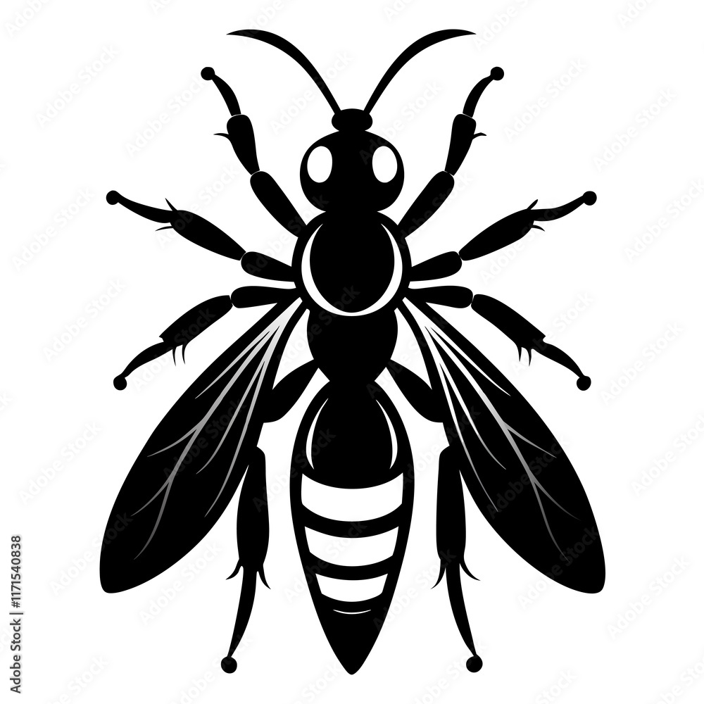 wasp silhouette vector illustration wasp silhouette vector illustration