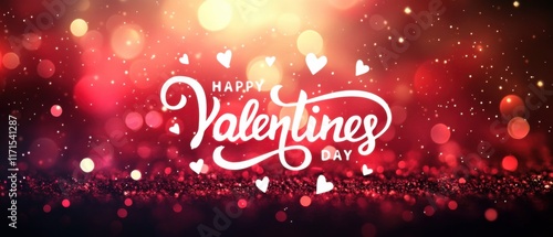 Wallpaper Mural Sparkling Red Valentines Day Background with Elegant Typography Torontodigital.ca