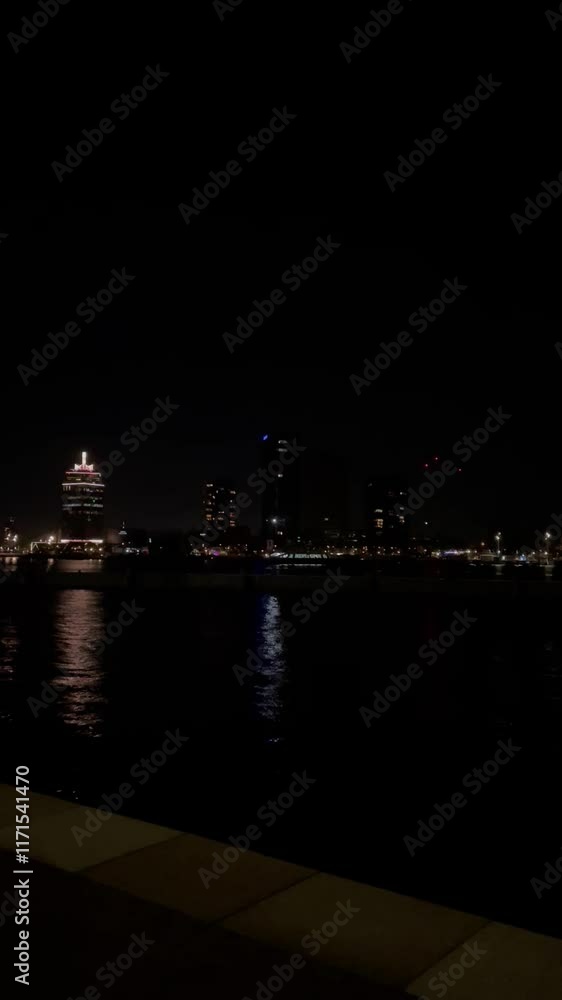 Nighttime View of A'DAM Tower and Amsterdam Skyline Nighttime View of A'DAM Tower and Amsterdam Skyline