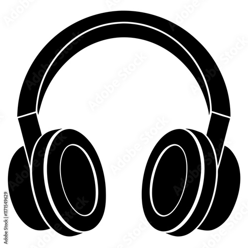 Headphone simple flat vector art illustration