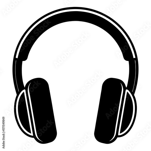 Headphone simple flat vector art illustration