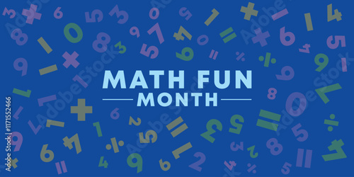 Math fun month vector background template banner  