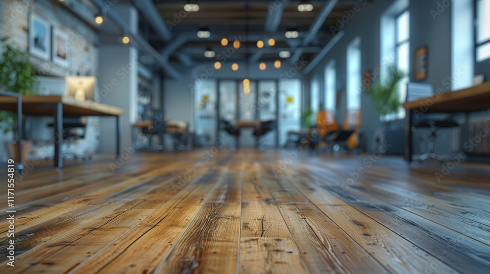 Rustic wooden floor in a modern office space. Rustic wooden floor in a modern office space.