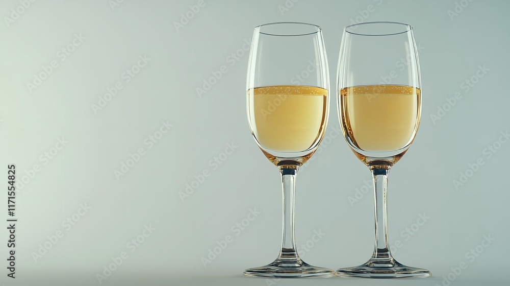 Two glasses of champagne isolated on a white background Two glasses of champagne isolated on a white background