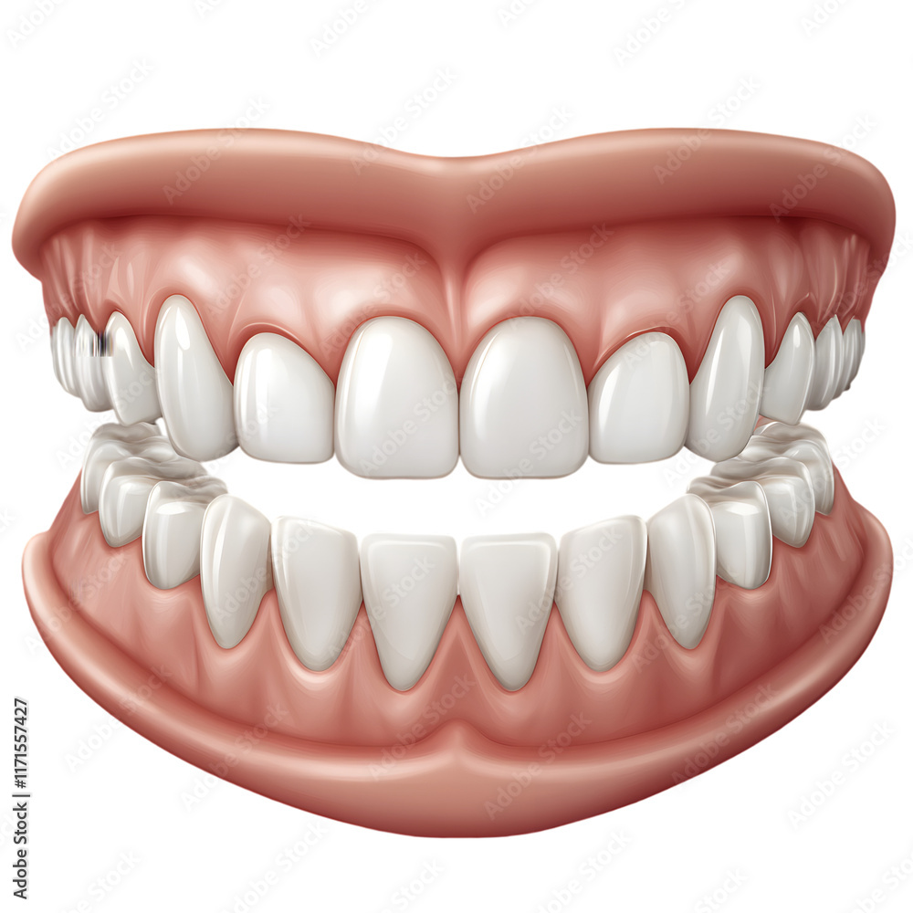 Obraz premium Jaw with teeth isolated on transparent background teeth png 