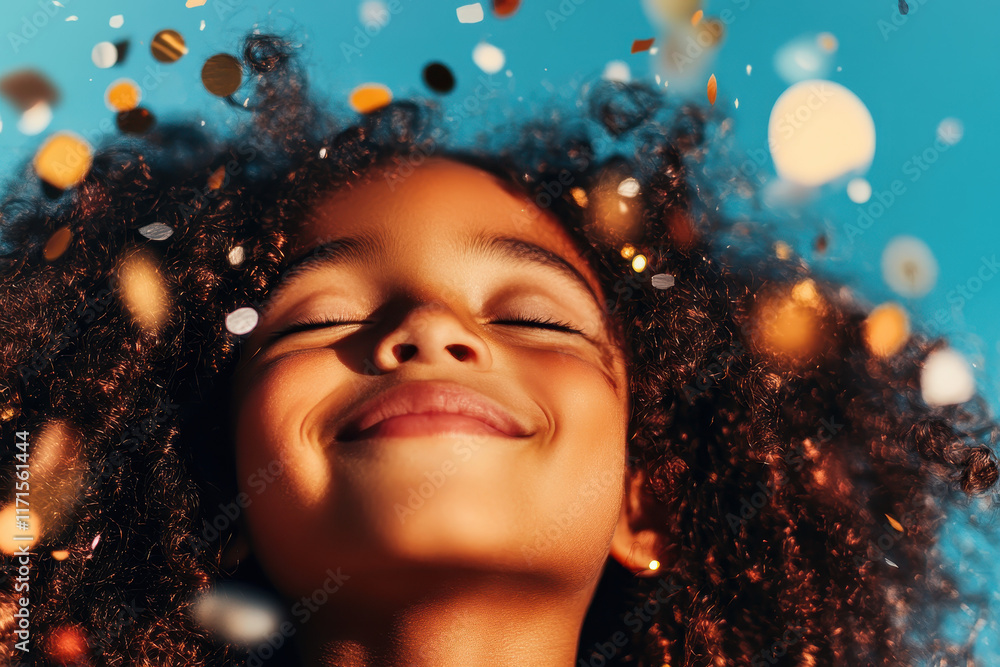 Capturing the Essence of Joy: A Young Child's Radiant Smile Amidst Colorful Confetti Celebrates the Beauty of Carefree Childhood and Pure Bliss Capturing the Essence of Joy: A Young Child's Radiant Smile Amidst Colorful Confetti Celebrates the Beauty of Carefree Childhood and Pure Bliss