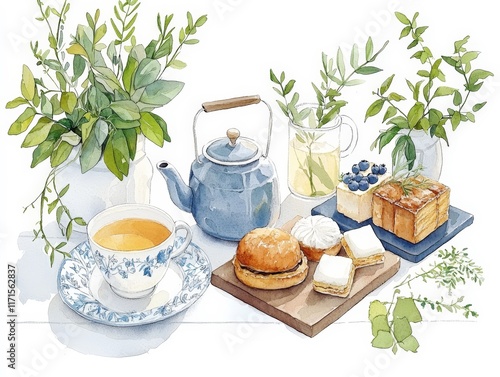 Watercolor Tea Time Treats