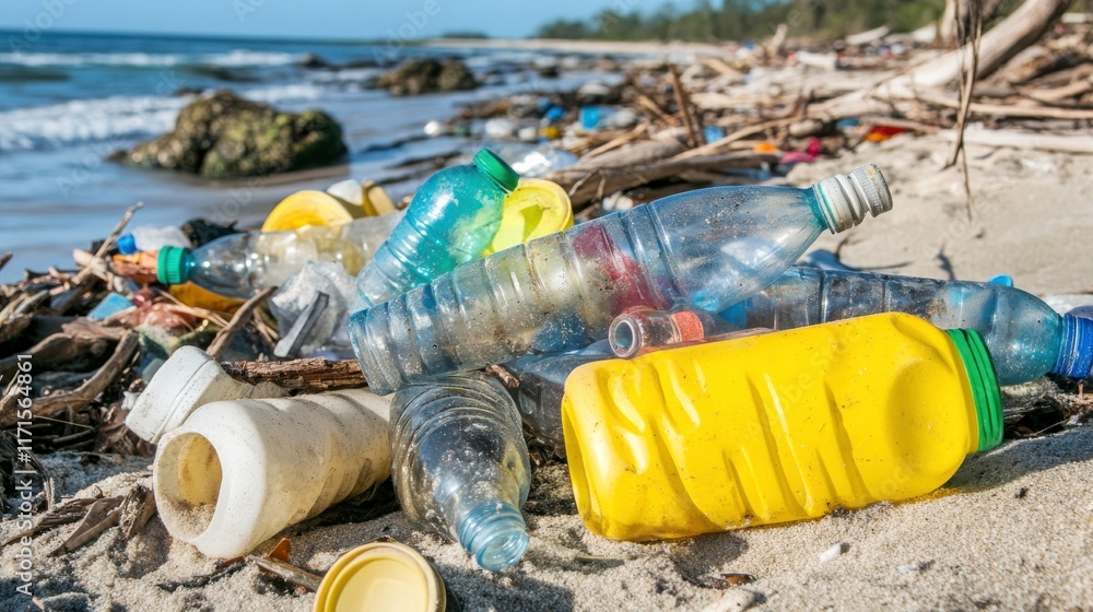 Fototapeta premium Coastal Waste in a Dynamic Natural Environment