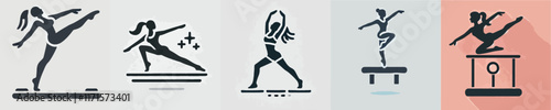 vector silhouette of woman doing aerobics