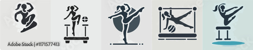 vector silhouette of woman doing aerobics