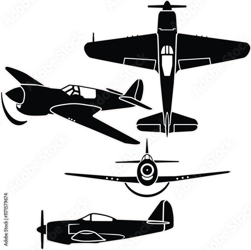 Vintage war bird vector set for laser and vinyl projects