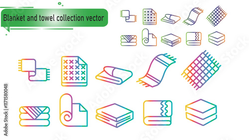 Blanket and towel collection vector