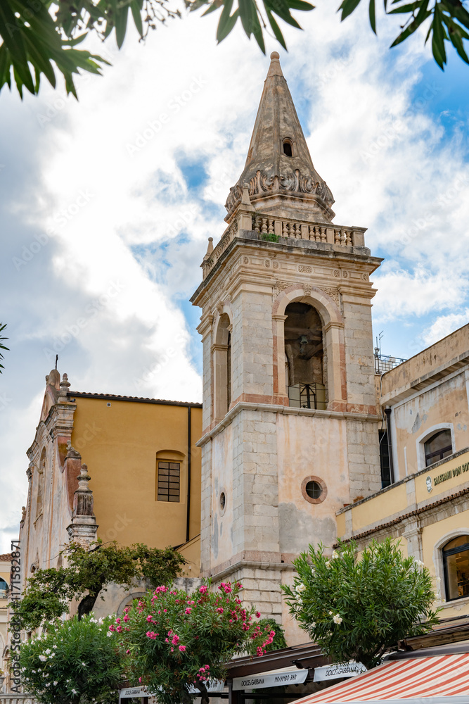 Fototapeta premium Old church or chapel in Taormina, Sicily.