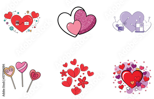 Romantic Valentine Bundle - A Delicate Red Roses Collection Icons
