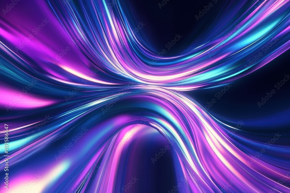 Abstract neon lights, vibrant pink and blue streaks, dynamic energy flow, futuristic background, glowing waves, electric atmosphere, motion blur, glossy reflections, digital art, colorful light trails Abstract neon lights, vibrant pink and blue streaks, dynamic energy flow, futuristic background, glowing waves, electric atmosphere, motion blur, glossy reflections, digital art, colorful light trails