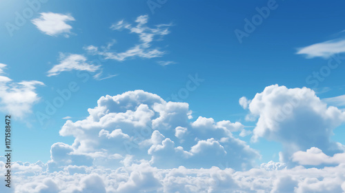 Blue Sky Cloud Background 4k Horizont Cloudy Pure photo