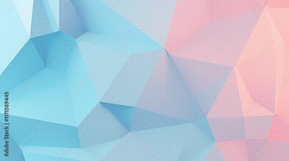 Obraz premium Geometric abstract pattern with blue and pink polygonal shapes