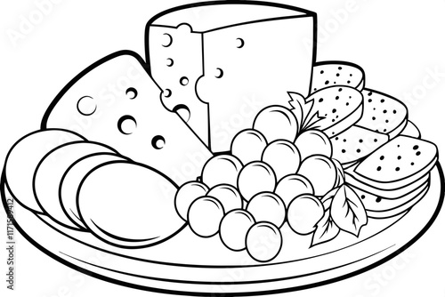 Delicious Cheese Platter Grapes, Crackers, and Assorted Cheeses