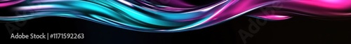 Abstract waves, flowing lines, vibrant colors, neon blue, magenta, smooth curves, dynamic motion, glowing effect, dark background, digital art, futuristic, sleek design, energy flow, luminous, etherea photo