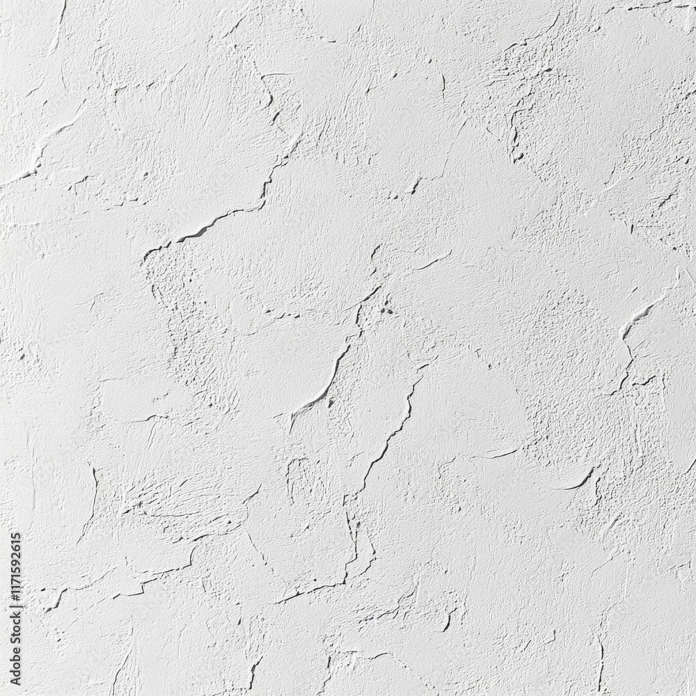 White Stucco Wall with Cracked Texture