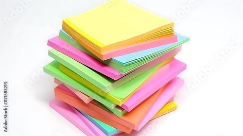 Wallpaper Mural Isolated stack of colorful sticky notes isolated on solid white background. Torontodigital.ca