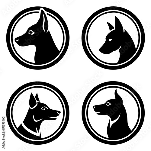 dog silhouette set vector design photo