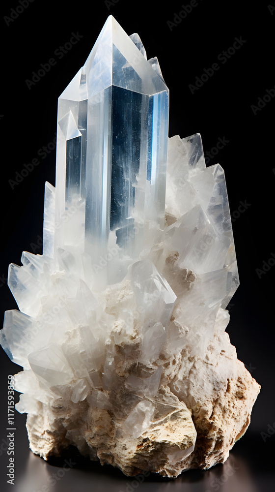 Close-Up View of Translucent Gypsum Mineral Exhibit Close-Up View of Translucent Gypsum Mineral Exhibit