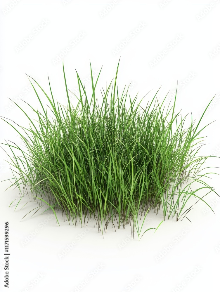 Obraz premium green grass field isolated on white background