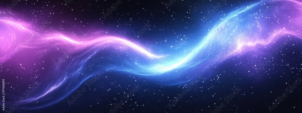 Cosmic energy waves, vibrant pink and blue aurora, deep space background, starry night sky, ethereal nebula, swirling light patterns, celestial phenomenon, galactic colors, interstellar clouds, lumino Cosmic energy waves, vibrant pink and blue aurora, deep space background, starry night sky, ethereal nebula, swirling light patterns, celestial phenomenon, galactic colors, interstellar clouds, lumino