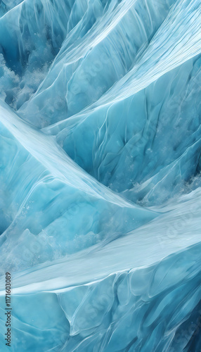 Wallpaper Mural Close-up of abstract blue ice formations with smooth, translucent textures. Torontodigital.ca