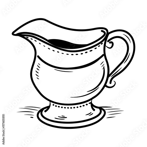 A sketchy icon of a gravy pot