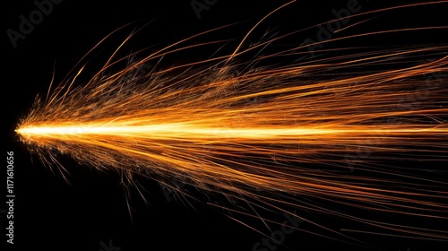 Fiery Sparks: Glowing Trails of Metal Grinding