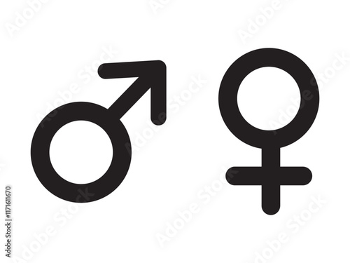 male and female gender symbols, Feminine and masculine symbols. Vector illustration