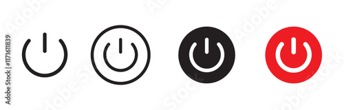 Power button icon set, Power Switch Icon. Electric power, On-off icon icon set. Interface switch button concept. On off icon. Vector illustration.