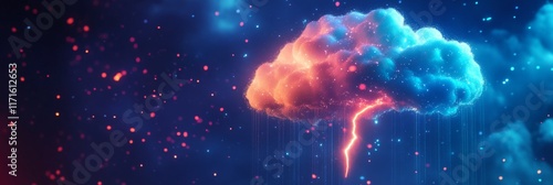 Digital Storm: Abstract Cloud Computing Network