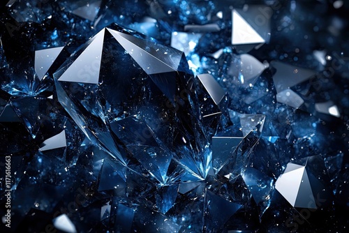 Wallpaper Mural Colorful black blue sapphire wallpaper, poster banner and blue background Torontodigital.ca