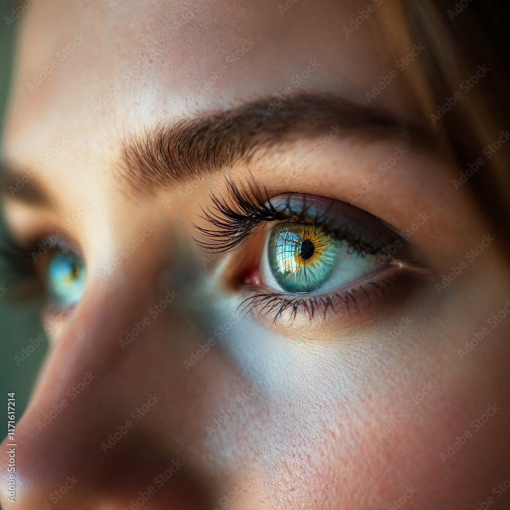 Naklejka premium Close up of female eye, eye photography