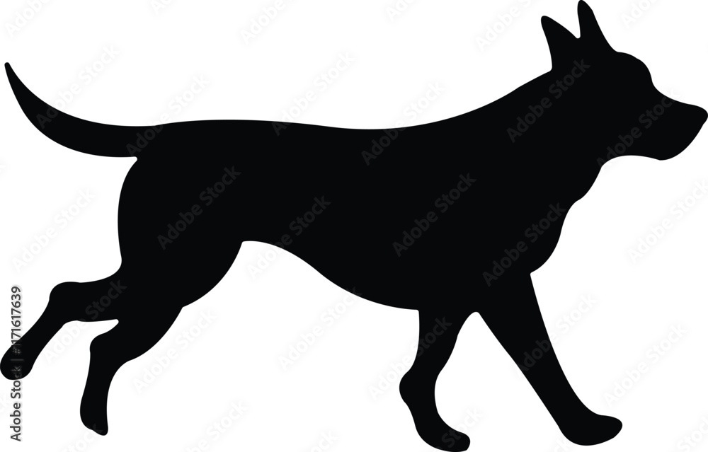 Dog silhouette vector on a white background. Dog silhouette vector on a white background.