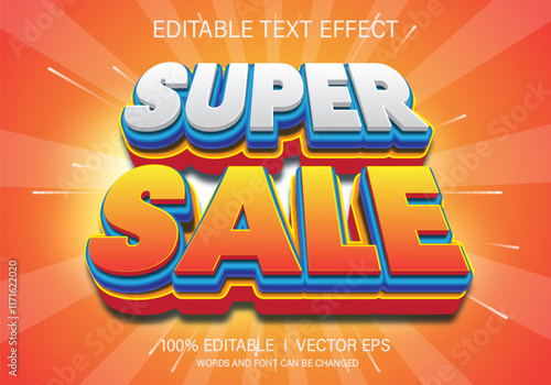  super sale vector text effect with modern style design
