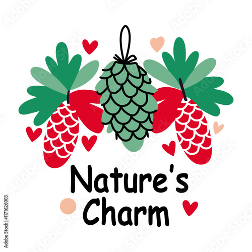 A flat sticker of nature charms