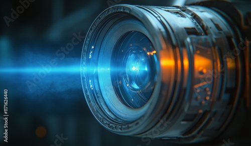 Capturing light with a camera lens showcasing its intricate design and vibran...