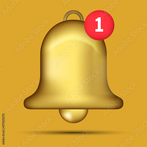 Ícone de notificação de rede social 3D
