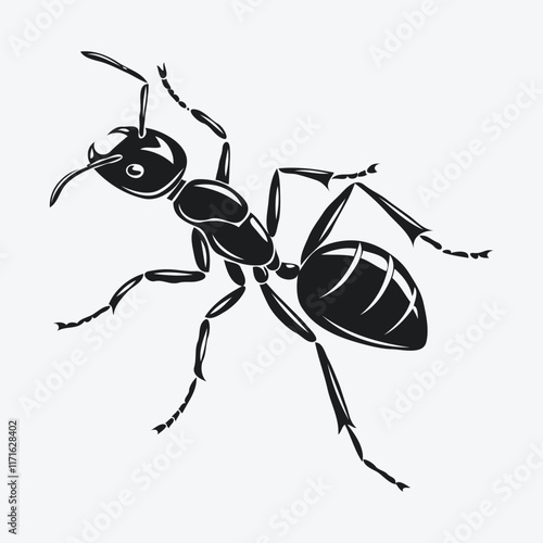 Ant isolated on white