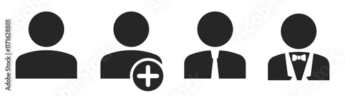 Profile and people silhouette collection. User profile symbol for web site