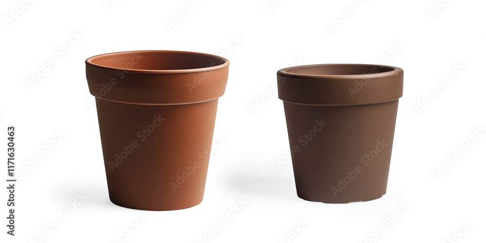 Empty Terracotta Flower Pot on a Transparent Background Empty Terracotta Flower Pot on a Transparent Background