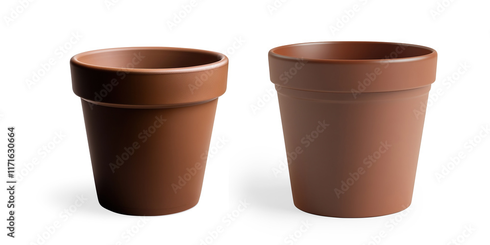 Empty Terracotta Flower Pot on a Transparent Background Empty Terracotta Flower Pot on a Transparent Background