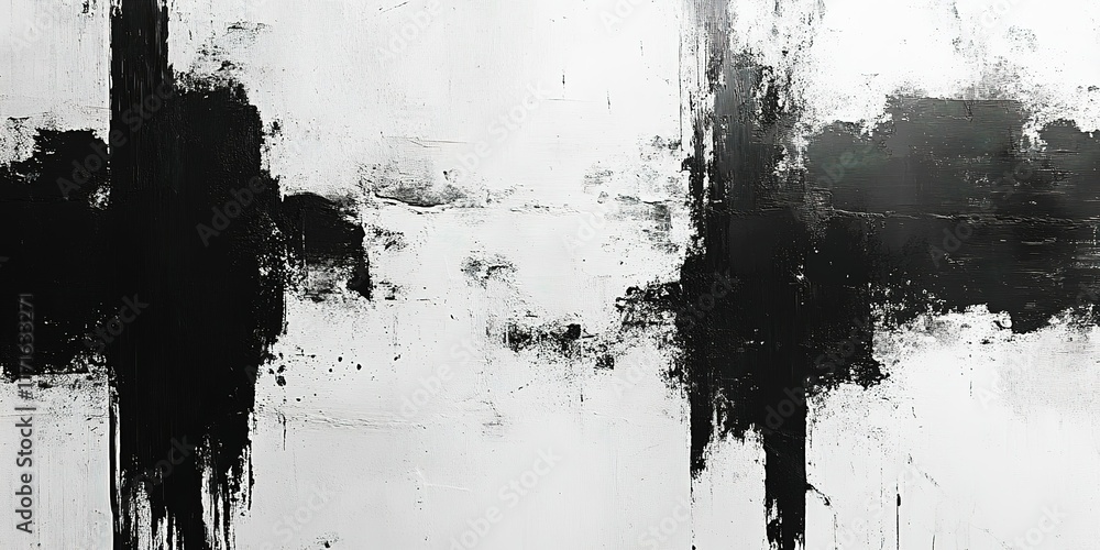 Abstract black and white artwork showcasing bold textures and contrasts in a modern setting Abstract black and white artwork showcasing bold textures and contrasts in a modern setting