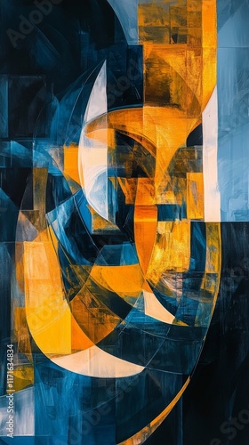 Swirling blue and orange smoke creating an abstract pattern in a dark backdrop
