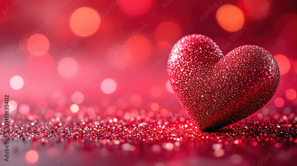 3d glitter red heart romantic valentines day love theme holiday decorations romantic celebration festive background copy space 3d glitter red heart romantic valentines day love theme holiday decorations romantic celebration festive background copy space